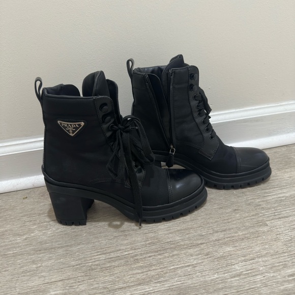 Prada Women's Re-Nylon and Leather Booties - Picture 1 of 5
